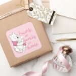 Pooh Piglet Friends Are Family We Choose Square Sticker