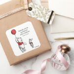 Pooh Piglet Nobody Can Be Uncheered Square Sticker