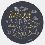 Pooh My Sweetest Adventures Classic Round Sticker