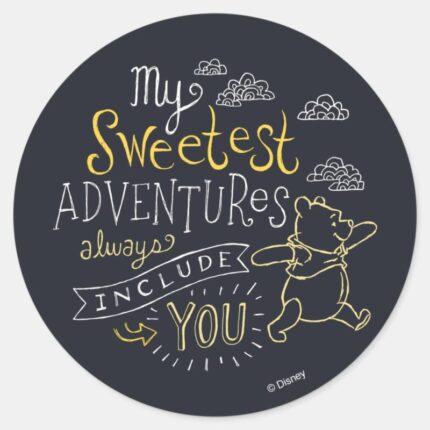 Pooh My Sweetest Adventures Classic Round Sticker