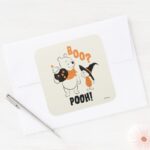 Pooh And Piglet Boo Pooh Square Sticker