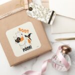 Pooh And Piglet Boo Pooh Square Sticker