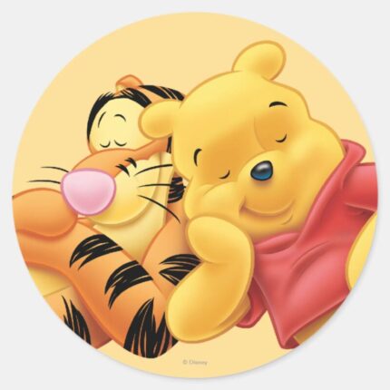 Pooh And Tigger Classic Round Sticker