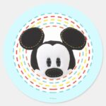 Pook A Looz Mickey Peeking Circle Classic Round Sticker