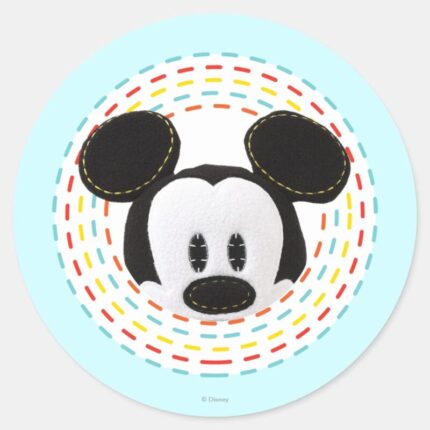 Pook A Looz Mickey Peeking Circle Classic Round Sticker