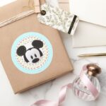 Pook A Looz Mickey Peeking Circle Classic Round Sticker