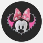 Pook A Looz Minnie Peeking Classic Round Sticker