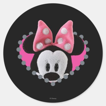 Pook A Looz Minnie Peeking Classic Round Sticker