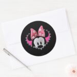 Pook A Looz Minnie Peeking Classic Round Sticker
