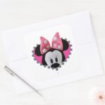 Pook A Looz Minnie Peeking Square Sticker