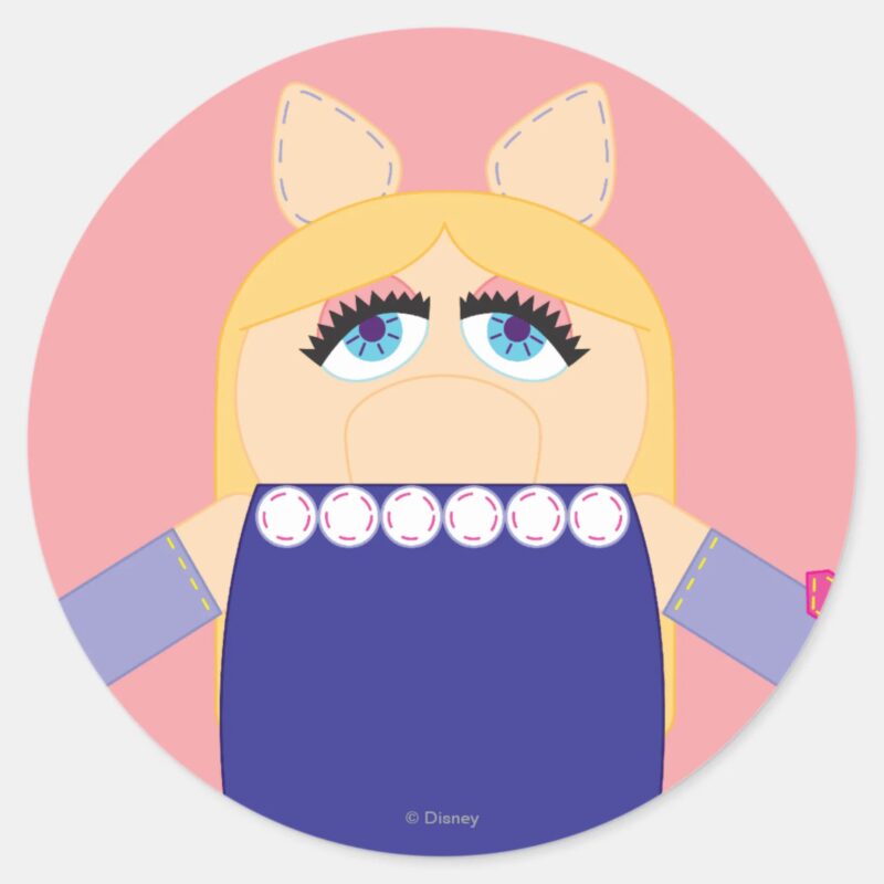 Pook A Looz Miss Piggy Classic Round Sticker Pook A Looz Miss Piggy Classic Round Sticker