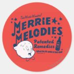 Porky MERRIE MELODIES™ Remedies 2 Classic Round Sticker