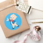 Porky Pig Classic Pose Classic Round Sticker