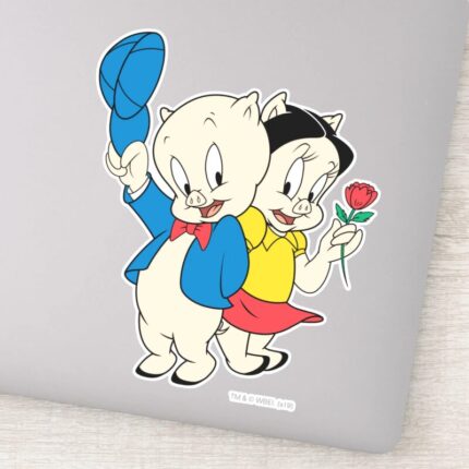Porky Pig And Petunia Sticker
