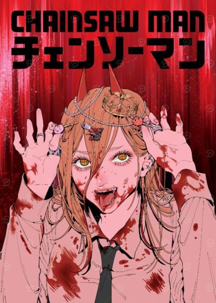 Power Close Up Chainsaw Man Poster