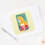 Princess Aurora Curious Kind Square Sticker