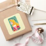 Princess Aurora Curious Kind Square Sticker