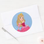 Princess Aurora Pretty In Pink Classic Round Sticker