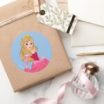 Princess Aurora Pretty In Pink Classic Round Sticker