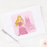 Princess Aurora Castle Graphic Square Sticker