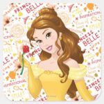 Princess Belle Square Sticker