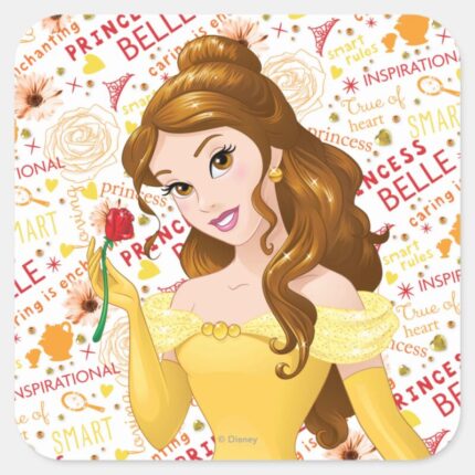 Princess Belle Square Sticker