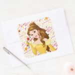 Princess Belle Square Sticker