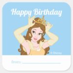 Princess Belle A Gift From Birthday Square Sticker