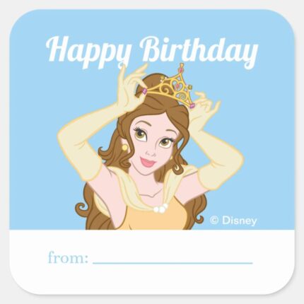 Princess Belle A Gift From Birthday Square Sticker