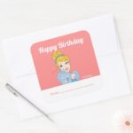 Princess Cinderella A Gift From Birthday Square Sticker