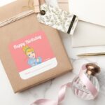 Princess Cinderella A Gift From Birthday Square Sticker