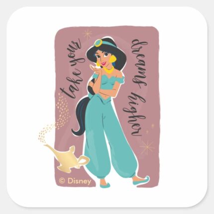 Princess Jasmine Take Your Dreams Higher Square Sticker