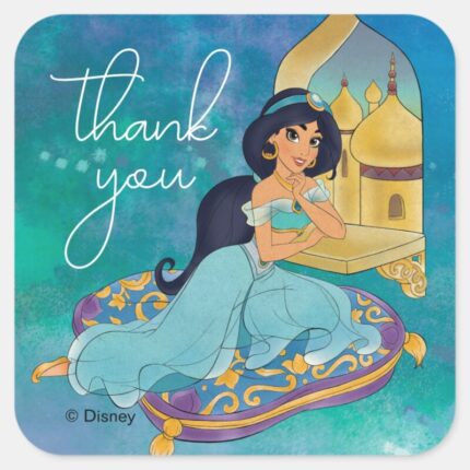 Princess Jasmine Enchanted Birthday Square Sticker