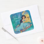 Princess Jasmine Enchanted Birthday Square Sticker