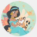Princess Jasmine Rajah Magical Moments Classic Round Sticker