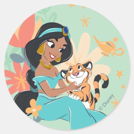 Princess Jasmine Rajah Magical Moments Classic Round Sticker