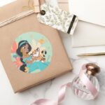 Princess Jasmine Rajah Magical Moments Classic Round Sticker