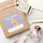 Princess Rapunzel A Gift From Birthday Square Sticker