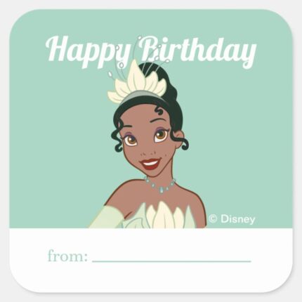 Princess Tiana A Gift From Birthday Square Sticker