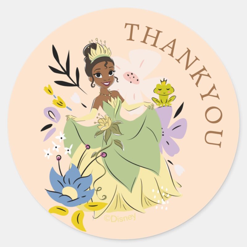 Princess Tiana L Girls Birthday Sleepover Classic Round Sticker Princess Tiana L Girls Birthday Sleepover Classic Round Sticker