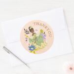 Princess Tiana L Girls Birthday Sleepover Classic Round Sticker