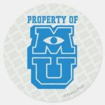 Property Of MU Logo Classic Round Sticker