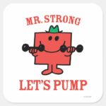 Pumping Iron With Mr. Strong Square Sticker