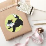 Pussyfoot Claws Out Classic Round Sticker