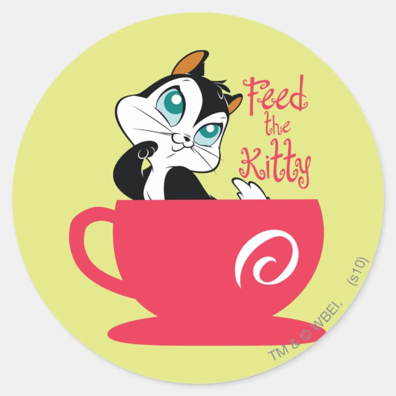 Pussyfoot Feed The Kitty Classic Round Sticker Pussyfoot Feed The Kitty Classic Round Sticker