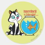 Pussyfoot Innocence Is Overrated Classic Round Sticker