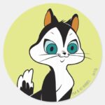 Pussyfoot Lets Play Classic Round Sticker