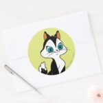 Pussyfoot Lets Play Classic Round Sticker