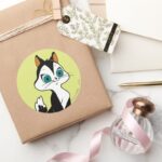 Pussyfoot Lets Play Classic Round Sticker