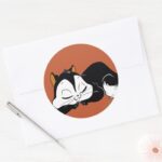 Pussyfoot Sleepy Kitty Classic Round Sticker